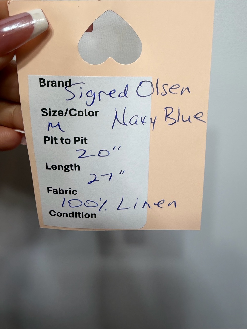 Sigrid Olsen 100% Linen Navy Blue M - Picture 12 of 12